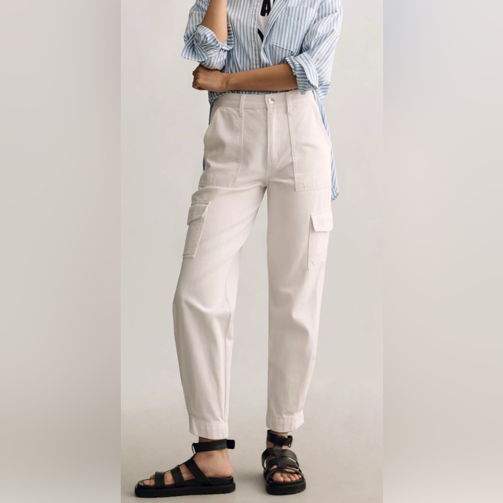 Anthropology Pistola Josephine White Cargo denim Jeans size 28 New with Tags